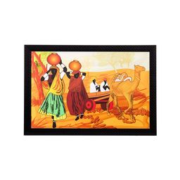 eCraftIndia Multicoloured Village View Matt Texture Wall Art-image-87