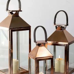 Whispering Homes Brown Welkom Metal Medium Candle Lantern-28