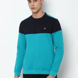 Allen Solly Sport Blue Regular Fit Colour Block Sweatshirt-image-48