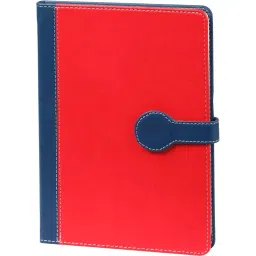 Worldone Pu Leather Finish Card Board Bound Cover Notebook With Button Magnetic Loop Size A5 Assorted Color, WPP1429-120