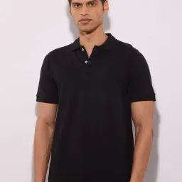 Hoversoul Black Regular Fit Polo T-Shirt-image-43