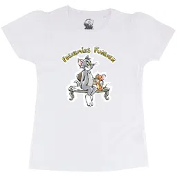 Tom & Jerry White Puff Sleeve Regular Top-image-14
