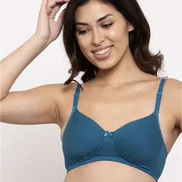 Prag & Co Teal Blue colored Non Wired Padded Medium Coverage T-shirt Bra AB40330BRB-19