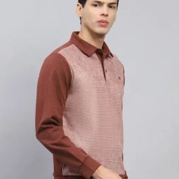 Monte Carlo Rust Regular Fit Self Pattern Sweatshirt image 4