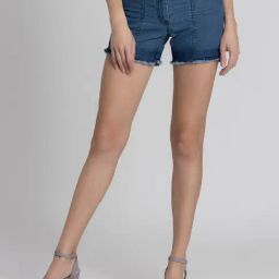 SHAYE Blue Regular Fit Shorts-picture-12