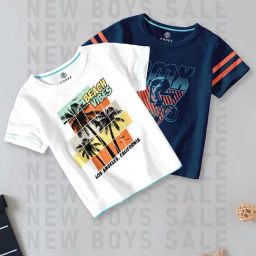 Codez Kids White & Navy Printed T-Shirt (Pack Of 2)-image-56