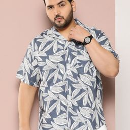 Sztori Plus Size Men Classic Floral Printed Casual Shirt-image-57