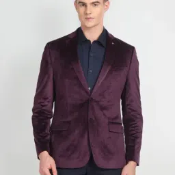 Arrow Maroon Regular Fit Blazer-image-45