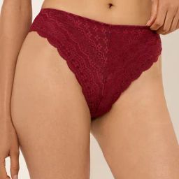 Wunderlove by Westside Maroon Lace Design Brazilian Brief-image-75