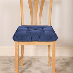 Kuber Industries Navy Blue Solid Chair Pad-13