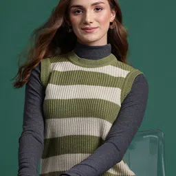 DressBerry Striped Sweater Vest-image-68