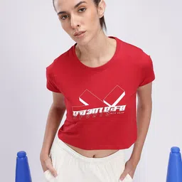 HRX by Hrithik Roshan Printed Cropped Lifestyle T-shirt-image-42
