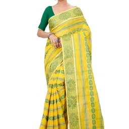 DipDiya Woven Design Zari Pure Cotton Taant Saree-52