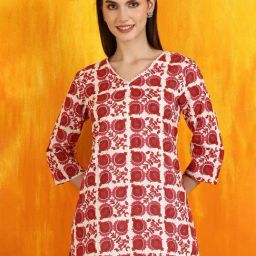 W Red Printed Top-picture-23