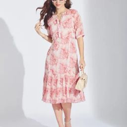 Latin Quarters Pink Polyester Printed Dress-image-29