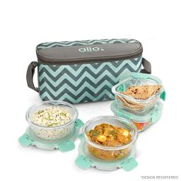 Allo Transparent Borosilicate Glass Container & Lunch Box Combo (2.06 L) - Set of 5-10