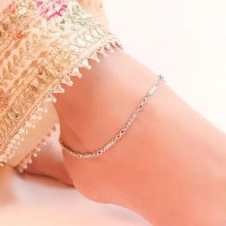 Zavya Infinity Cubic Zirconia Rhodium Plated 925 Sterling Silver Anklet-image-46