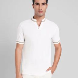 Peregrine By Pantaloons White Slim Fit Polo T-Shirt-picture-12