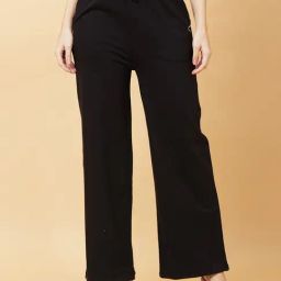 Being Human Black Cotton Blend Regular Fit Mid Rise Trackpants-image-35