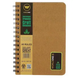 Worldone Wiro Craft Hard Bound Notebook Craft Size A5 160 Pages, WPP1347-16