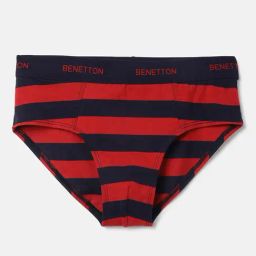 United Colors of Benetton Boys Red & Navy Striped Briefs-image-92