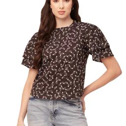 Moomaya Black & White Floral Print Top-picture-25
