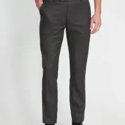 Arrow Grey Regular Fit Self Pattern Trousers-picture-15
