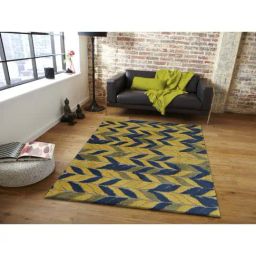 Presto Yellow & Navy Polyester Carpet-image-16