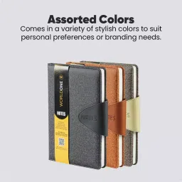 Worldone Executive Notebook With Pu Leather Felt Cover, Magnetic Loop Button Closure Size B5 Assorted Color, WPP1333 image 2