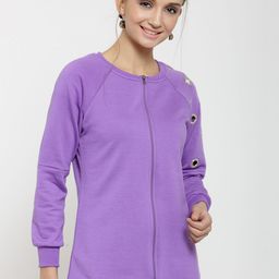 Belle Fille Women Lavender Solid Sweatshirt-image-101