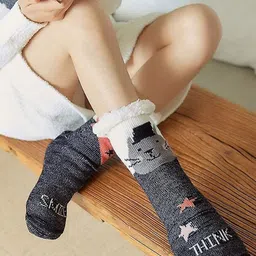 Alexvyan Patterned Calf-Length Boot Warm Soft & Cozy Thermal Socks-45