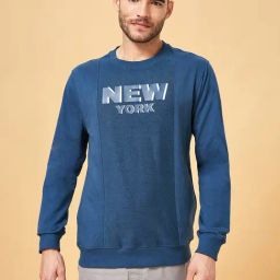 Urban Ranger by Pantaloons Teal Cotton Regular Fit Printed Sweatshirt-picture-29