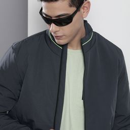 The Indian Garage Co Men Navy Blue Solid Tailored Jacket-image-86