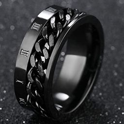 MEENAZ Men Silver Plated Textured Band Ring-image-98