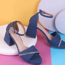 Mochi Women Western - Embellished Block Heel Sandals-45