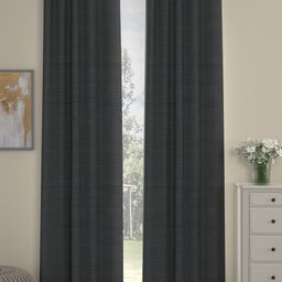 ROSARA HOME Grey Set of 2 Solid Door Curtains-13