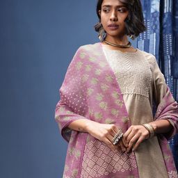 Taavi Ethnic Motifs Woven Design Pure Cotton Block Print Dupatta-8