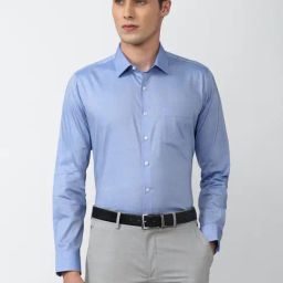 Van Heusen Blue Slim Fit Cotton Shirt-image-61