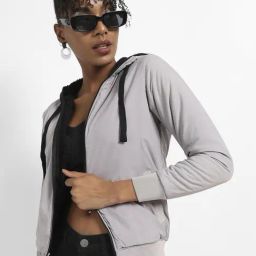 Campus Sutra Grey Regular Fit Jacket-image-15