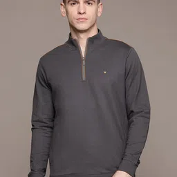 Louis Philippe Mock Collar Half Zipper Pullover Sweatshirt-picture-35
