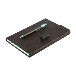 Worldone Pu Premium Notebook & Classy Metallic Ball Pen In Pen Loop Closure Size A5 Assorted Color, WPP1435 image 2