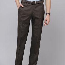 Park Avenue Men Checked Formal Trousers-image-77
