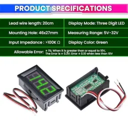amiciSense 5 -32 V Mini DC Voltmeter Compact Voltage Tester with Digital Display for Accurate Voltage Monitoring image 2