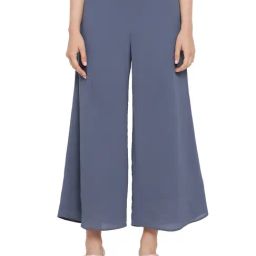 Office & You Stone Blue Crape Plazo-image-85