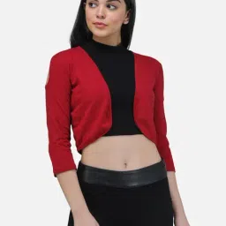 Scorpius Maroon Crop Shrug-picture-43