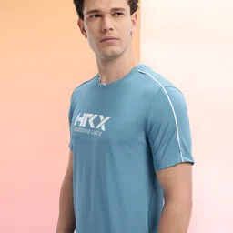 HRX by Hrithik Roshan Brand Logo Print Training T-shirt-picture-47