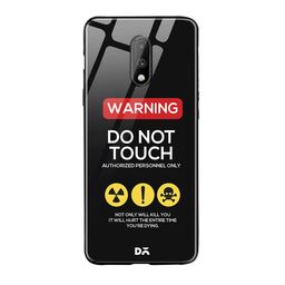 DailyObjects Black & White Do Not Touch OnePlus 7 Glass Cover-51