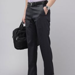 Park Avenue Men Textured Formal Trousers-image-85