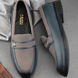 HERE&NOW Checked Formal Loafers Shoes-image-20