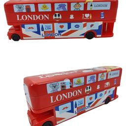 FunBlast Double Decker Bus Shaped Pencil Box London Bus Print - Red-picture-9